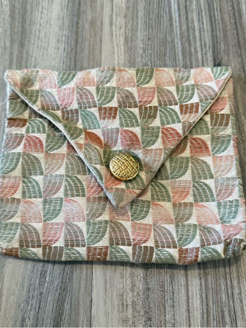Vintage Geometric Pastel Woven Envelope Clutch